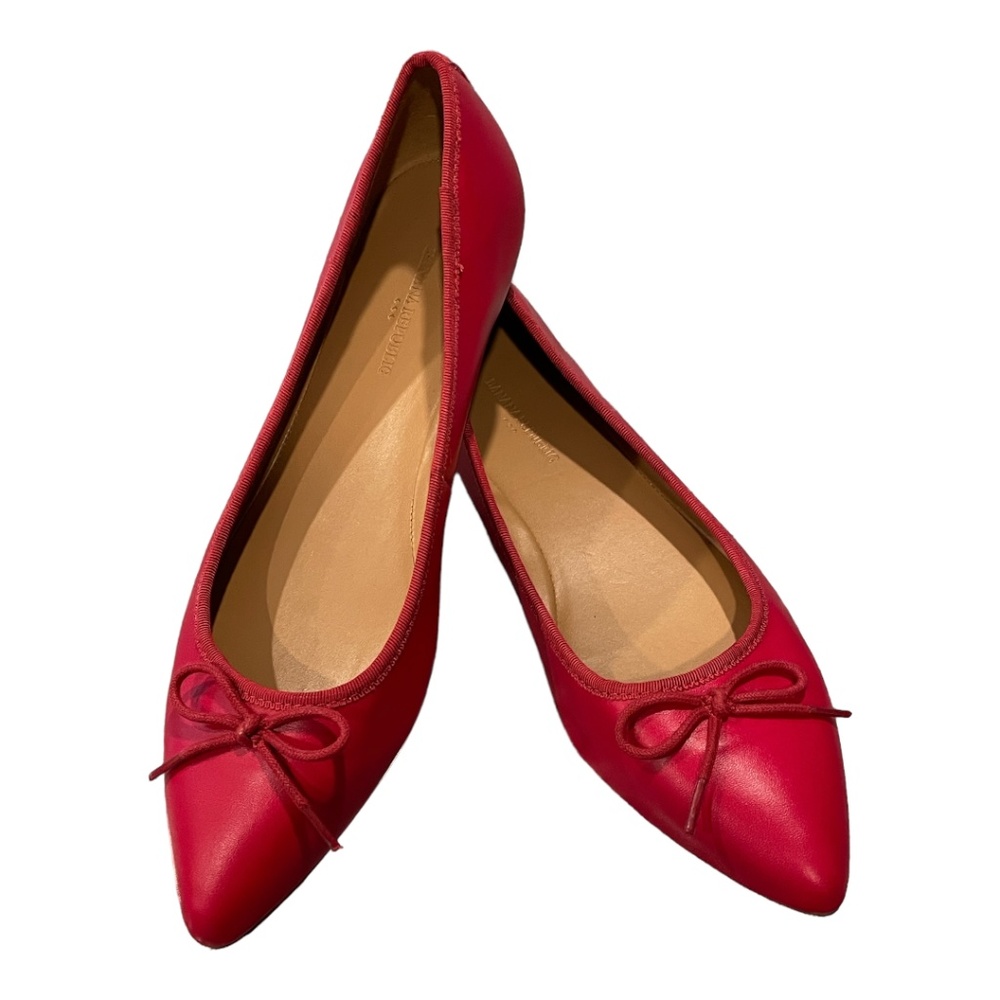 Banana Republic Red Pointed Toe Flats with Bow Size 8.5
